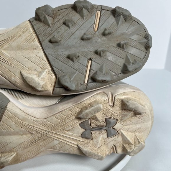 Under Armour Mens 8.5 Leadoff Mid RM 1297315-100 Baseball‎ Cleats White Silver - Picture 5 of 14